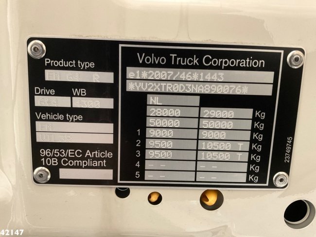 Volvo  FM 430 6x4 VDL 21 ton's haakarmsysteem + Hefbare achteras (10)