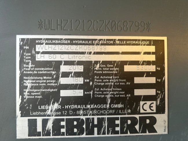 Liebherr  LH 60 C Litronic EPA Umschlag bagger (27)