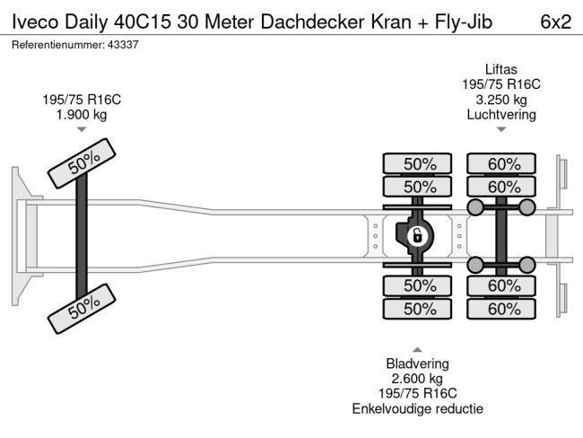 Iveco  Daily 40C15 30 Meter Dachdecker Kran + Fly-Jib (27)