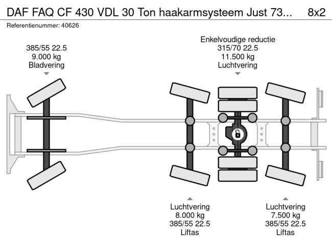 DAF  FAQ CF 430 VDL 30 Ton haakarmsysteem Just 73.197 km! (12)