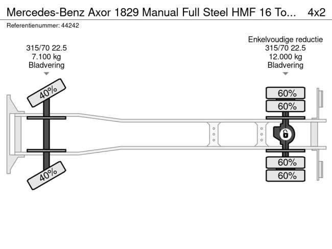 Mercedes-Benz  Axor 1829 Manual Full Steel HMF 16 Tonmeter laadkraan Just 211.626 km! (24)