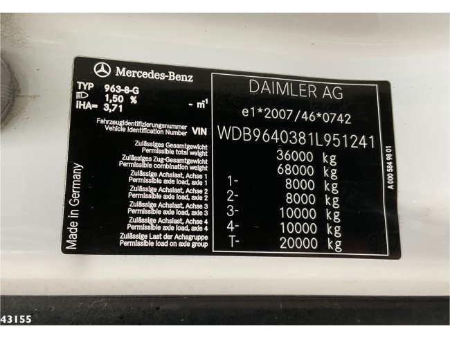 Mercedes-Benz  Arocs 3251 8x4 Euro 6 Fassi 80 Tonmeter laadkraan + Fly-Jib (29)