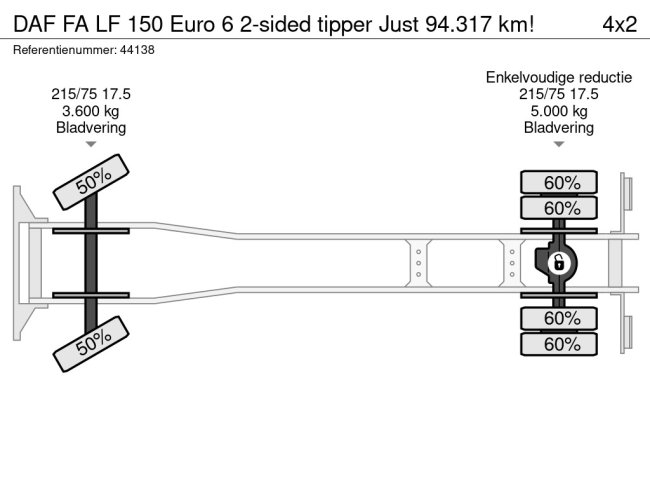 DAF  FA LF 150 Euro 6 2-sided tipper Just 94.317 km! (23)